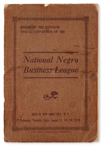 (BUSINESS.) WASHINGTON, BOOKER T. Report of the Eleventh Annual Convention of the National Negro Business League.